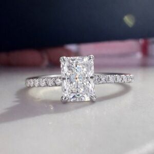 2ct Radiant Cut Moissanite Ring